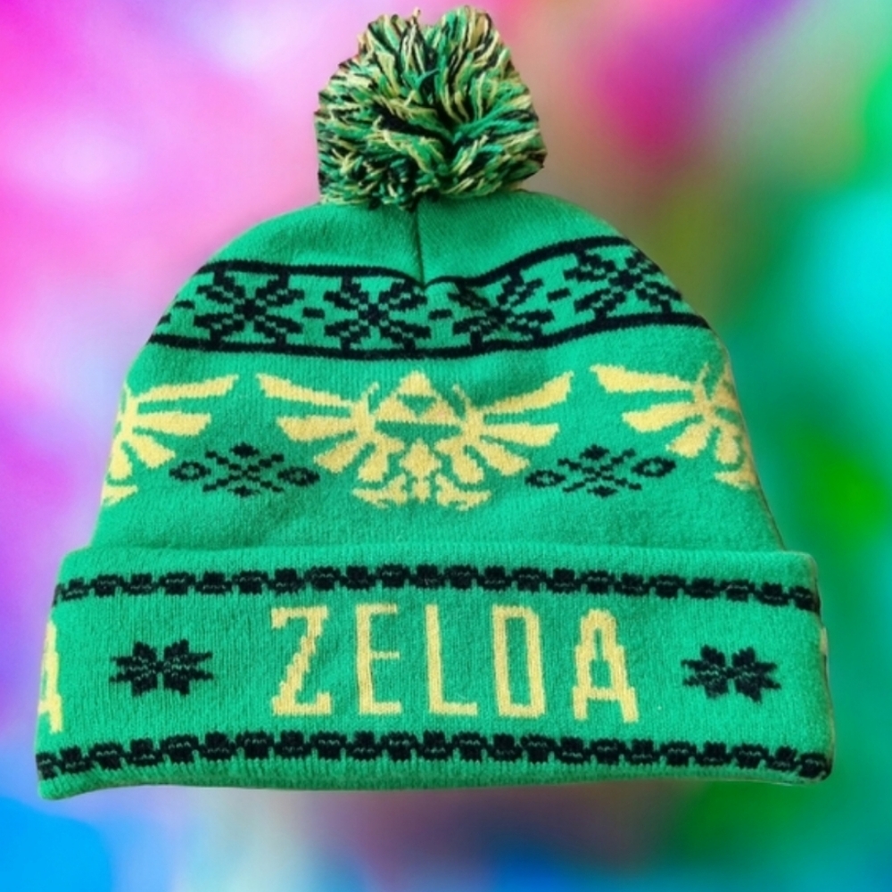 Nintendo The Legend of Zelda Knit Pom-Pom Beanie Hat New Without Tags